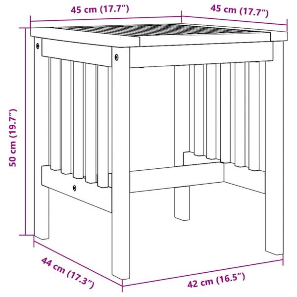 Garten Beistelltisch Braun 45x45x50 cm Massivholz Akazie