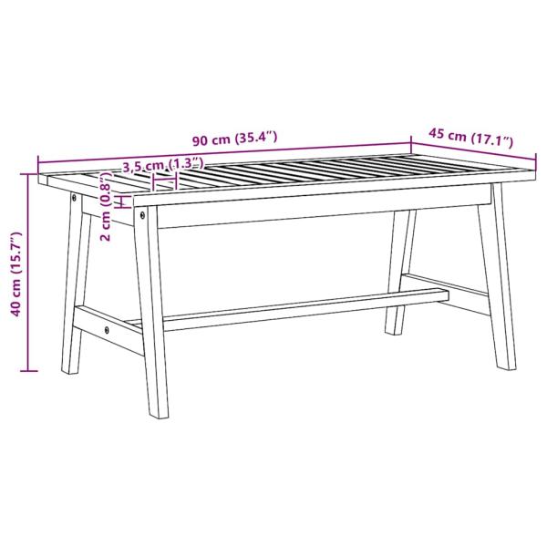 Couchtisch 90x45x40 cm Massivholz Akazie