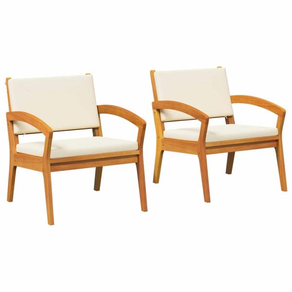 Gartenstühle 2er Set 59,5x70,5x72,5 cm aus Akazienholz