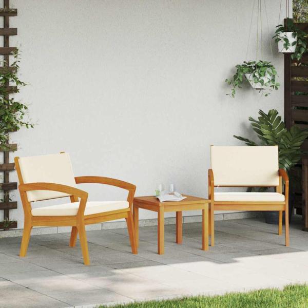 ARDEBO.de - 3-teiliges Bistro-Set mit Kissen aus massiven Akazienholz
