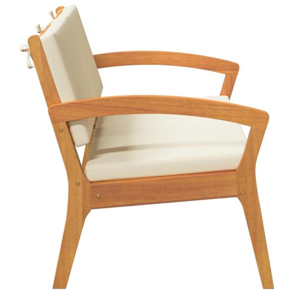 Gartenbank mit Kissen 115x70x72 cm aus massivem Akazienholz