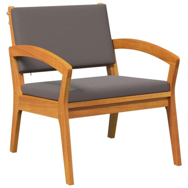 3-teiliges Bistro-Set mit Kissen aus massivem Akazienholz