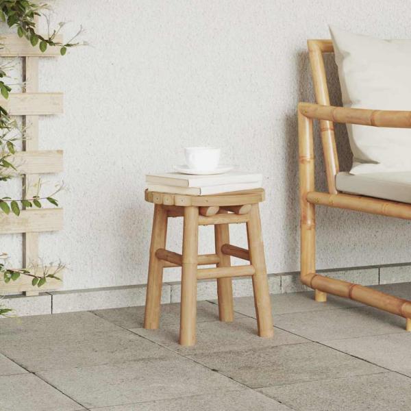 ARDEBO.de - Niedriger Hocker Rund Ø30x36 cm aus Bambus