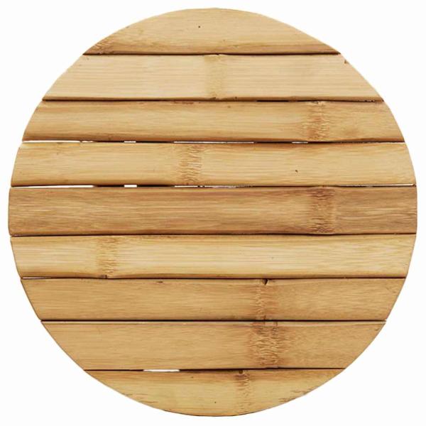 Niedriger Hocker Rund Ø30x36 cm aus Bambus