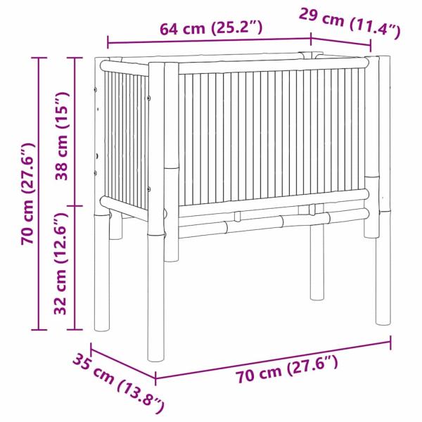Garten Hochbeet 70x35x70 cm Bambus