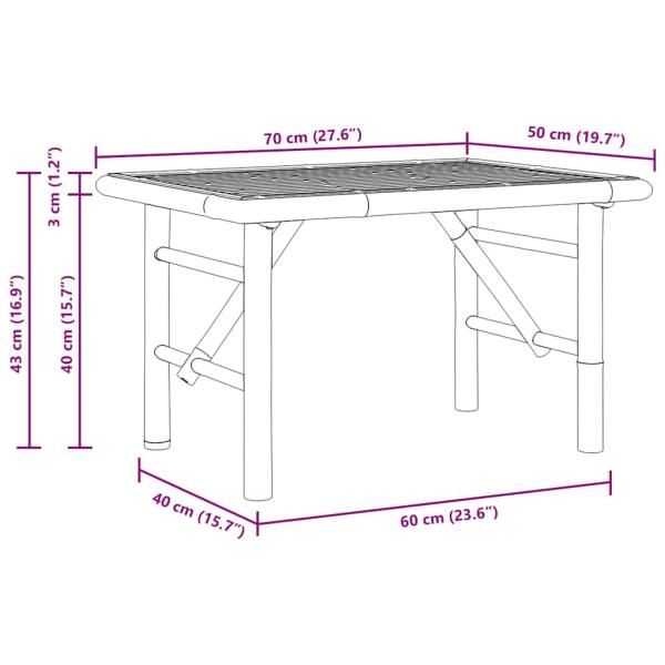 Couchtisch 70x40x36 cm Bambus