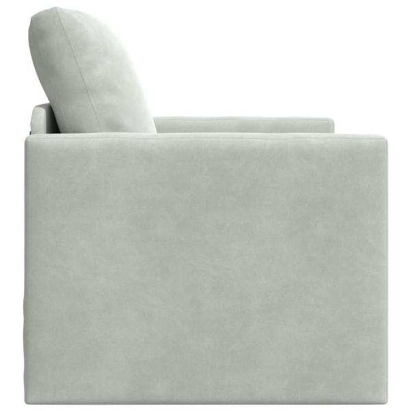 Boden-Sofa Einzelnes Convertible Samt 74x77x81 cm Hellgrau