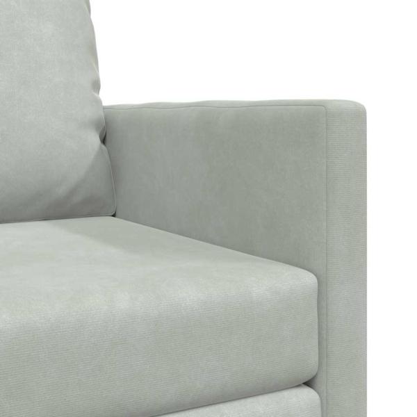 Boden-Sofa Einzelnes Convertible Samt 74x77x81 cm Hellgrau