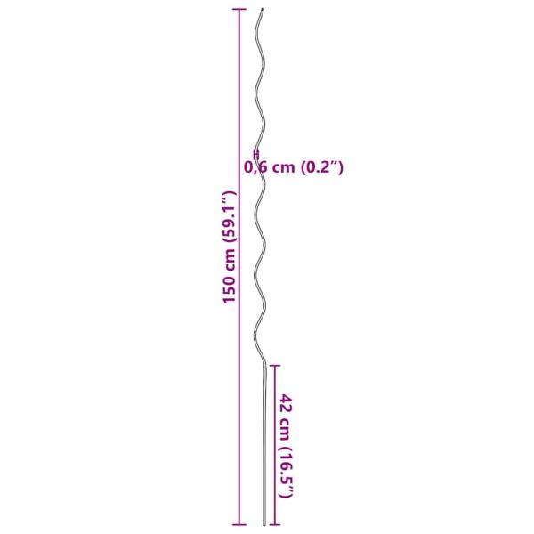 Spiralpflanzenstützen 5 Stück 150 cm Stahl