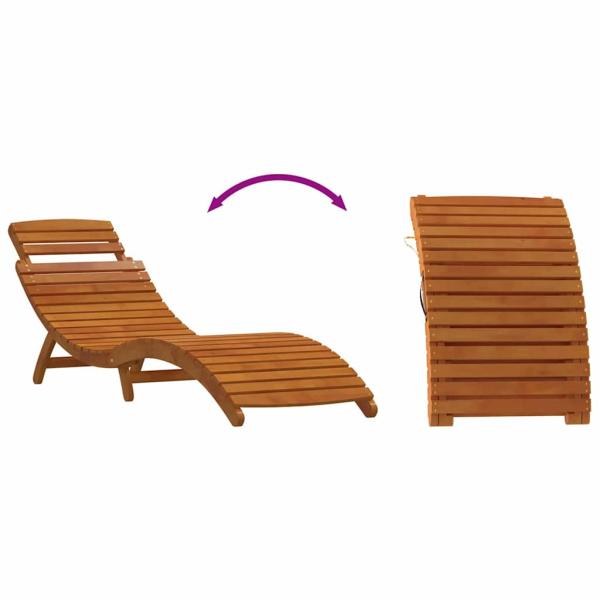 Sonnenliegen mit Kissen 2er Set Dunkelgrau Akazienholz