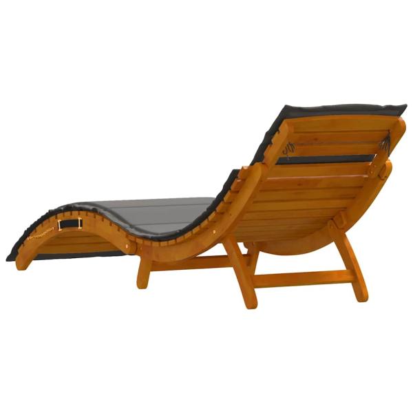 Sonnenliegen mit Kissen 2er Set Dunkelgrau Akazienholz