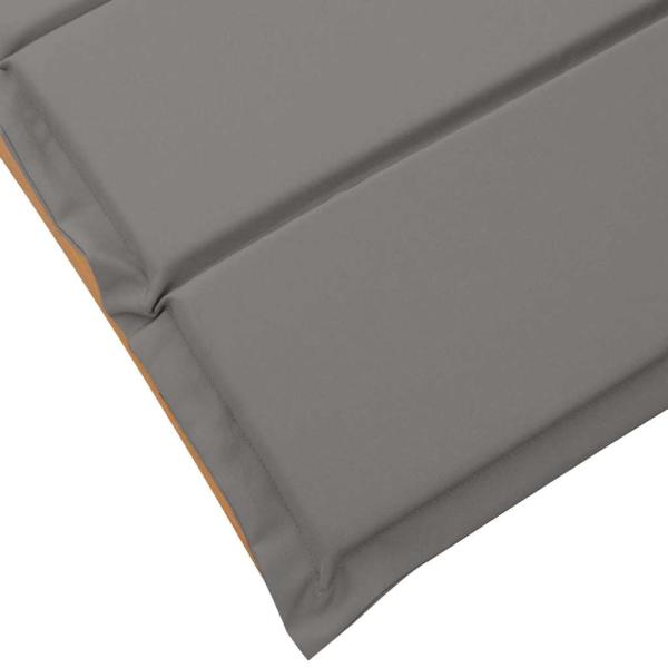 Sonnenliegen mit Kissen 2er Set Dunkelgrau Akazienholz