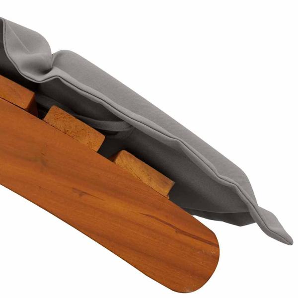 Sonnenliegen mit Kissen 2er Set Dunkelgrau Akazienholz