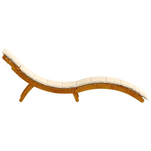 Sonnenliegen mit Kissen 2er Set Beige aus massivem Akazienholz