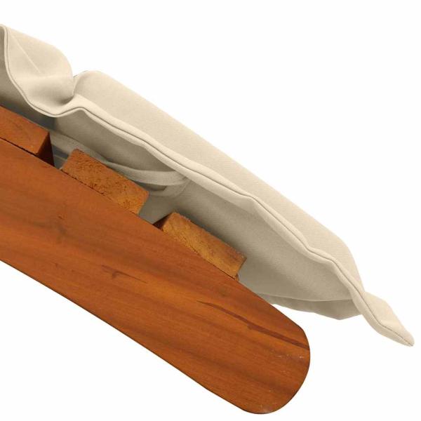 Sonnenliegen mit Kissen 2er Set Beige aus massivem Akazienholz