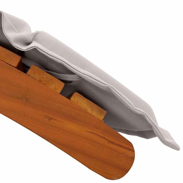 Sonnenliegen mit Kissen 2 Stück Taupe aus massivem Akazienholz