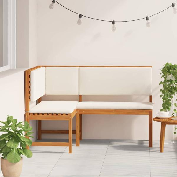 Garten-Eckbank mit Kissen 140x100x91 cm Massivholz Akazie
