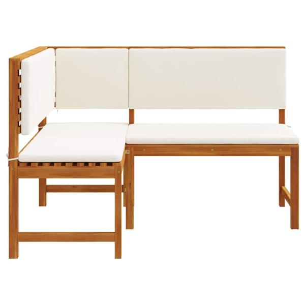 Garten-Eckbank mit Kissen 140x100x91 cm Massivholz Akazie