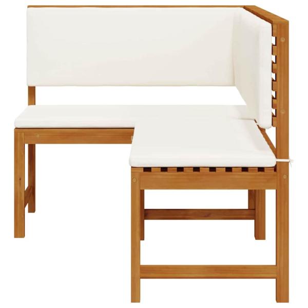 Garten-Eckbank mit Kissen 140x100x91 cm Massivholz Akazie