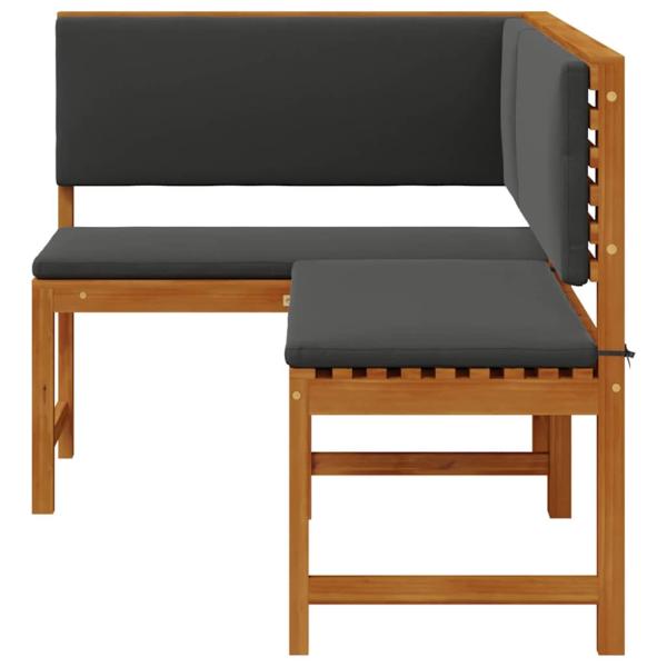 Garten-Eckbank mit Kissen 140x100x91 cm aus Akazienholz