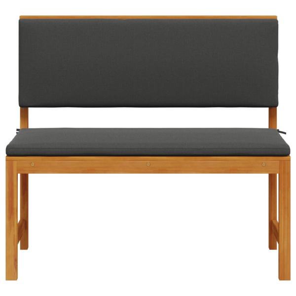 Gartenbank mit Kissen 100x50x91 cm aus massivem Akazienholz