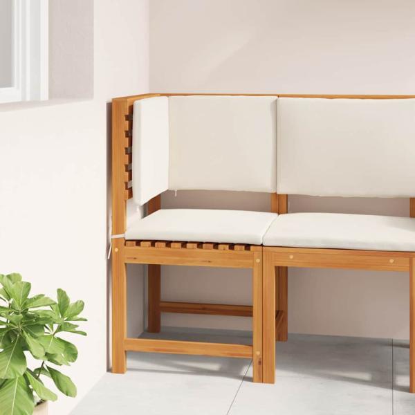 Gartenstuhl-Ecke mit Kissen aus massivem Akazienholz