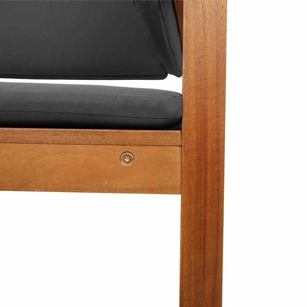 Gartenstuhl Ecke mit Kissen aus massivem Akazienholz