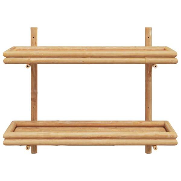 Wandregal 2-stufig 75x26x60 cm Bambus
