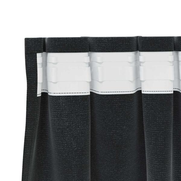 Verdunkelungsvorhänge mit Klebeband 2 Stück Schwarz Samt