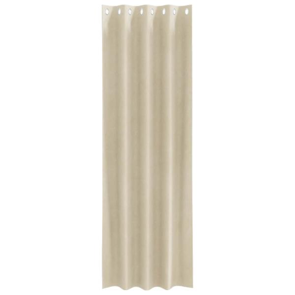 Verdunkelungsvorhänge mit Ösen 2 pcs Creme Samt