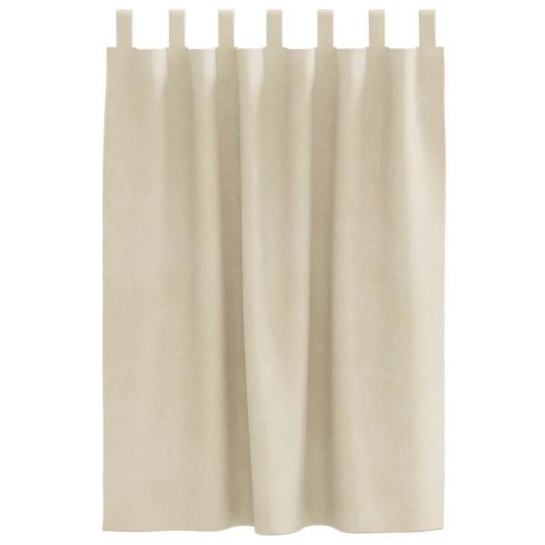 Verdunkelungsvorhänge mit Schlaufen 2 Stück Creme Samt