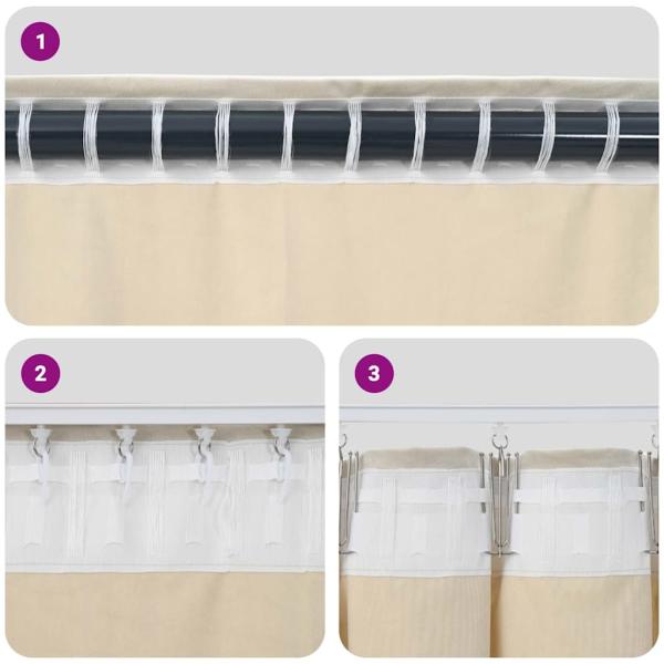 Verdunkelungsvorhänge mit Oberband 2 Stück Dunkelblau Velvet