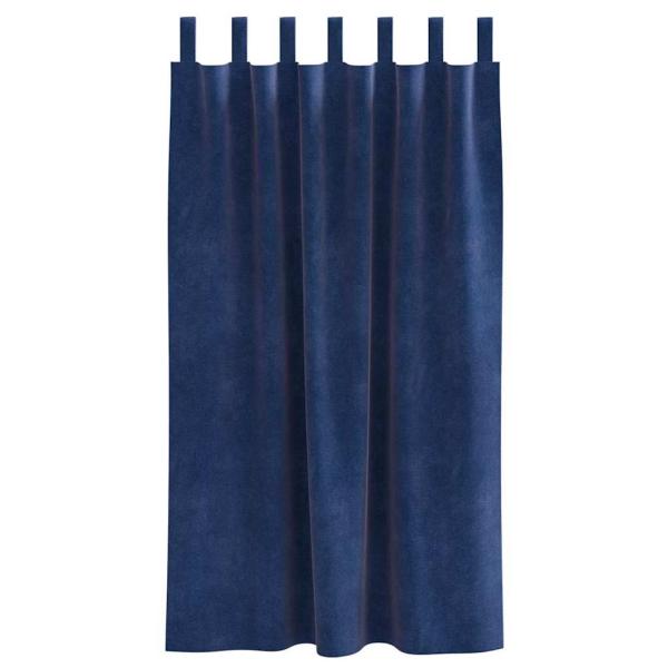 Verdunkelungsvorhänge mit Aufhängeschlaufen 2 Stück Dunkelblau Samt