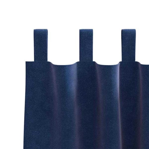Verdunkelungsvorhänge mit Aufhängeschlaufen 2 Stück Dunkelblaue Samt