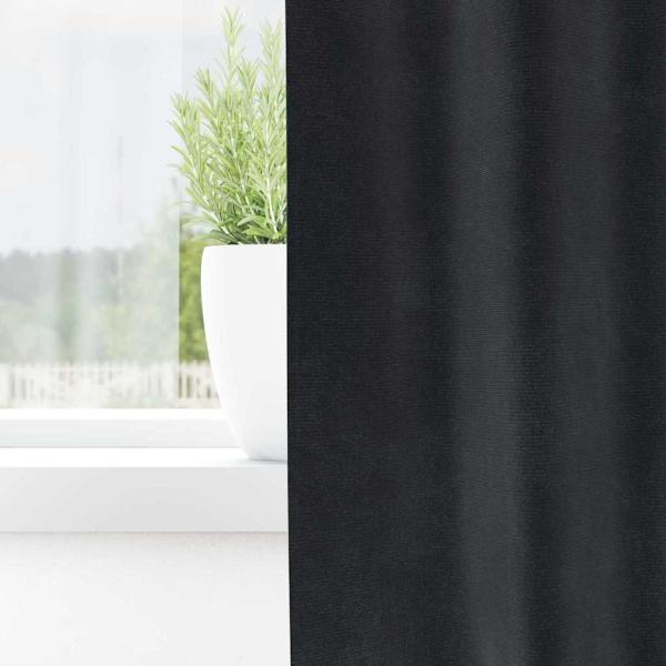 Verdunkelungsvorhänge mit Ösen 2 Stück Dunkelgrau Samt