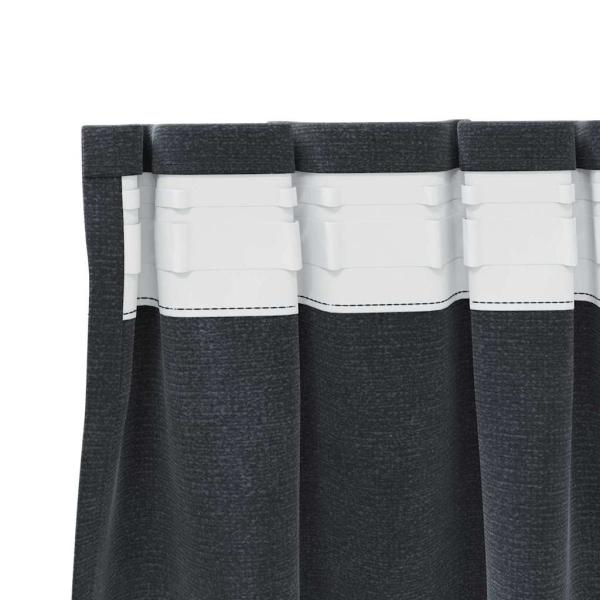 Verdunkelungsvorhänge mit Band 2 Stück Hellgrau Velours