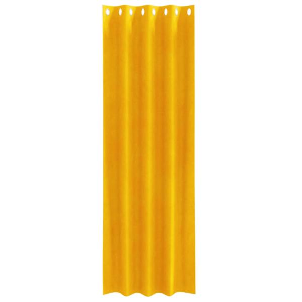 Verdunkelungsvorhänge mit Ösen 2 Stück Senfgelb Velvet