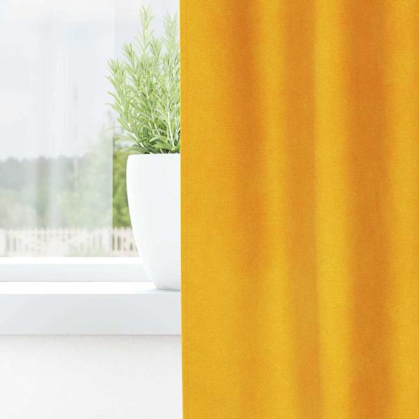 Verdunkelungsvorhänge mit Ösen 2 Stück Senfgelb Velvet