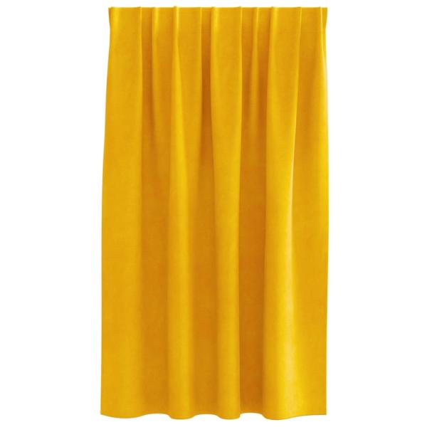 Verdunkelungsvorhänge mit Kräuselband 2 Stück Senfgelb Samt