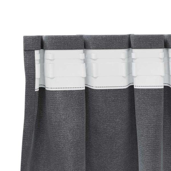 Verdunkelungsvorhänge mit Klebeband 2 Stück Super Hellgrau Velours