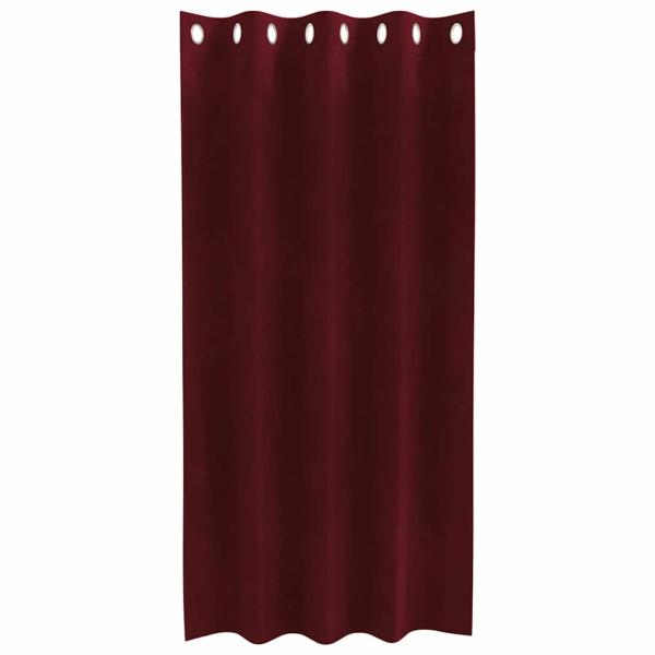 Verdunkelungsvorhänge mit Ösen 2 Stück Weinrotes Velvet