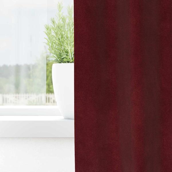Verdunkelungsvorhänge mit Bändertape 2 Stück Weinrot Samt