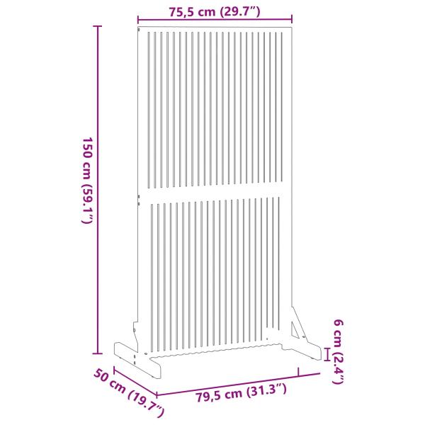 Sichtschutz für drinnen und draußen 150 cm aus massivem Akazienholz