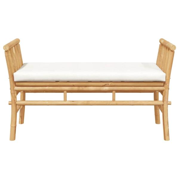 Gartenbank mit Kissen 110 cm aus Bambus