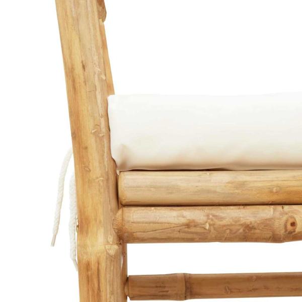 Gartenbank mit Kissen 110 cm aus Bambus