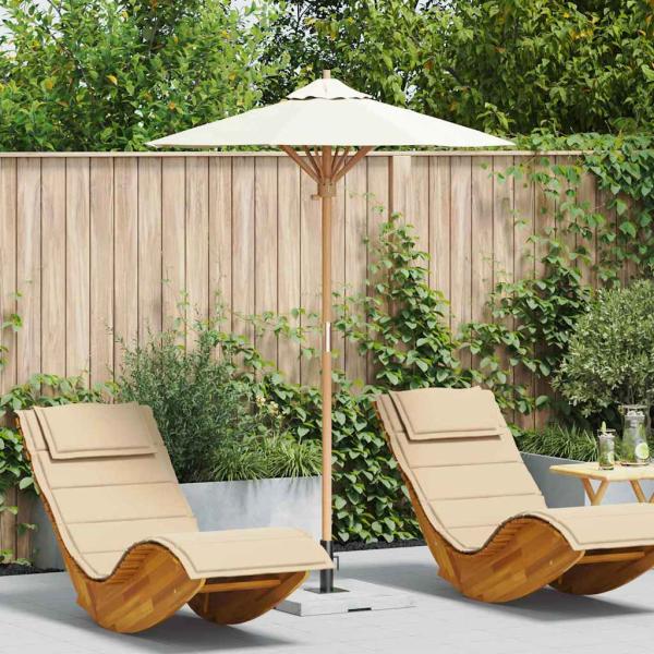 ARDEBO.de - Gartenparasol Creme Weiß 150x210 cm Bambus