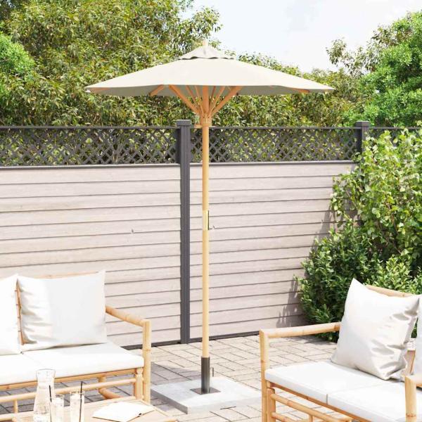 Gartenparasol Creme Weiß 150x210 cm Bambus