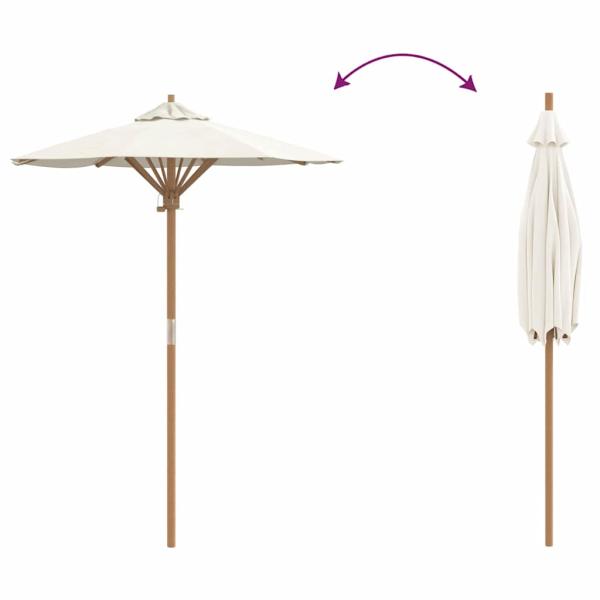Gartenparasol Creme Weiß 150x210 cm Bambus