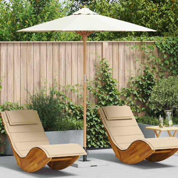 ARDEBO.de - Garten-Schirm Creme Weiß 217x230 cm Bambus
