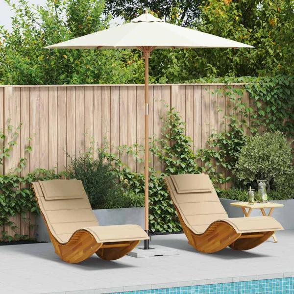 ARDEBO.de - Gartenparasol Cremeweiß 240x260 cm aus Bambus